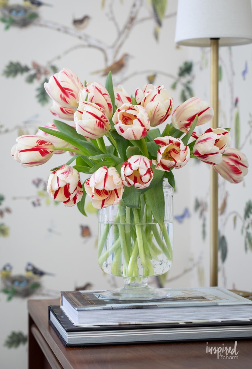 vase of tulips
