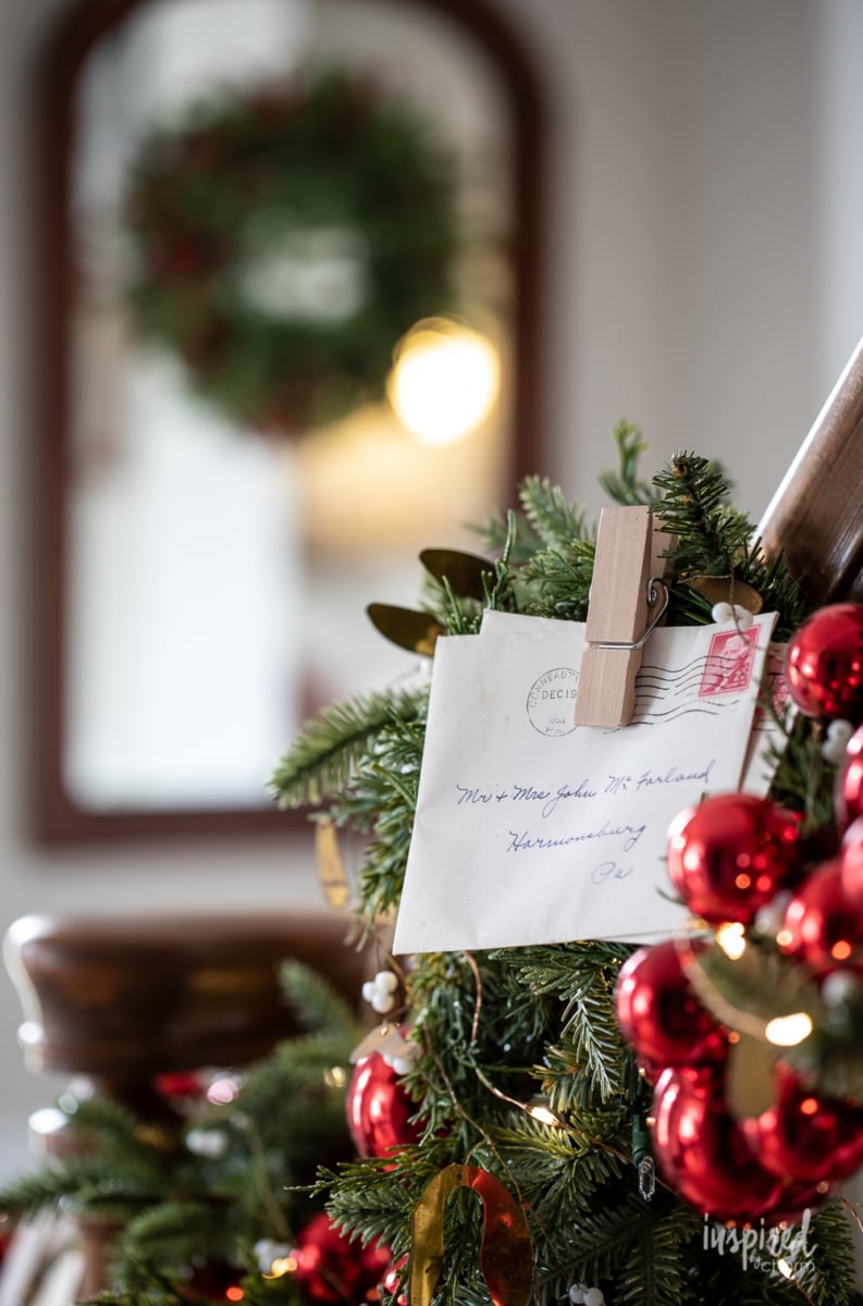  Staircase Christmas Garland with vintage letters. 