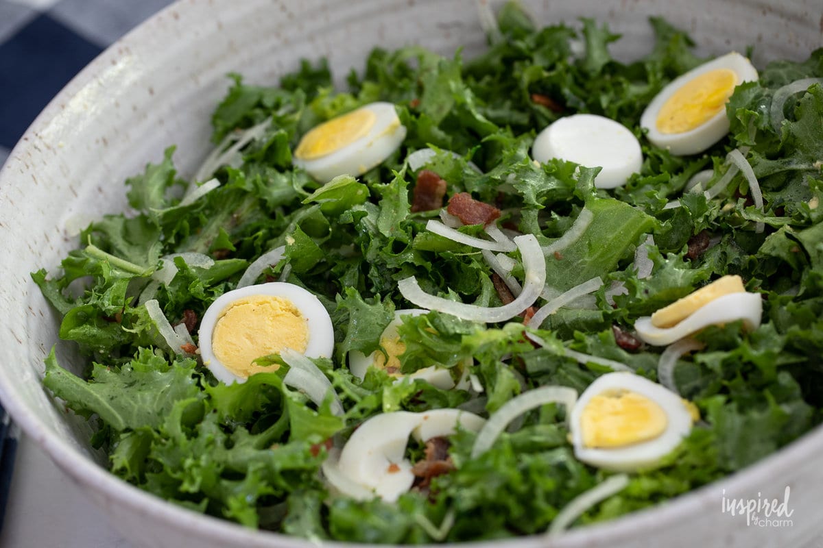bowl of wilted endive.